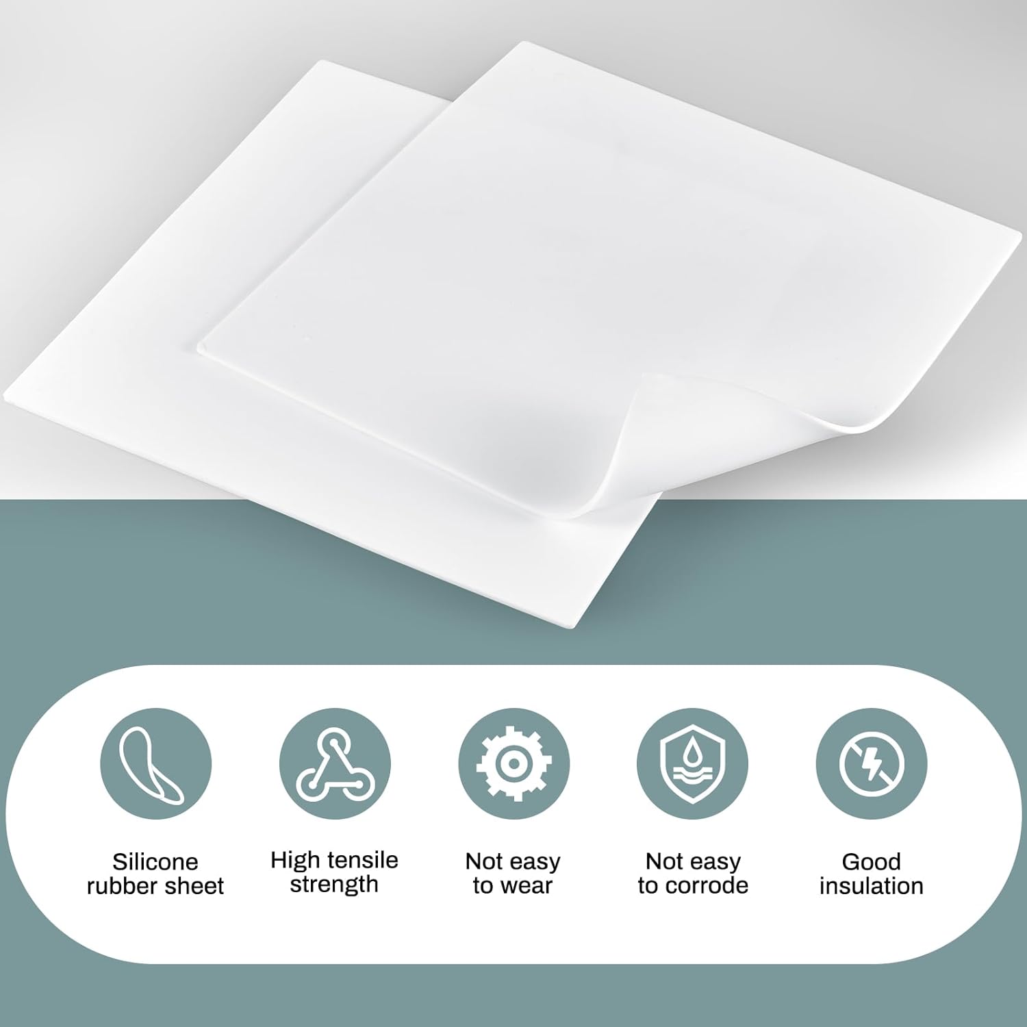 Folha de borracha de silicone de 12 x 12 polegadas, almofada de borracha branca de 1/8 de polegada, material de junta de borracha resistente ao calor para serviços pesados - Fornecedores Paidu