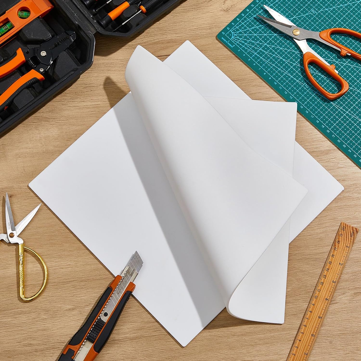 Folha de borracha de silicone de 12 x 12 polegadas, almofada de borracha branca de 1/8 de polegada, material de junta de borracha resistente ao calor para serviços pesados - Fornecedores Paidu